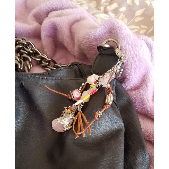 Flicker Key Ring Medicine Wheel Totem - Key Ring/Fob for Purse, Drum or Car - Picture 2 of 4